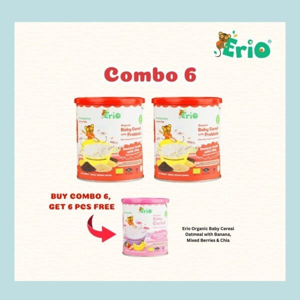 52.jpg (Combo Pack Of 6) Erio Organic Baby Cereal With Probiotic – Ancient Grains with Chia (200g x 6)