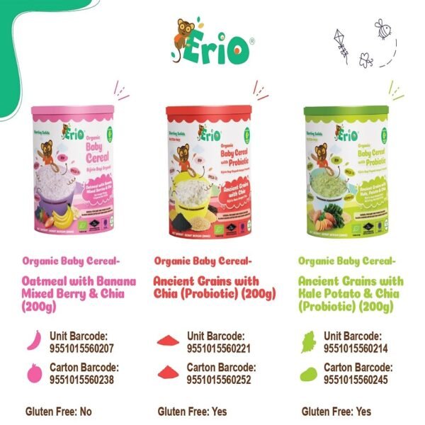 erio-cereal-catalog_page-0002.jpg (Combo Pack Of 6) Erio Organic Baby Cereal With Probiotic – Ancient Grains with Chia (200g x 6)